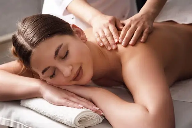 Relaxing massage therapy session in progress