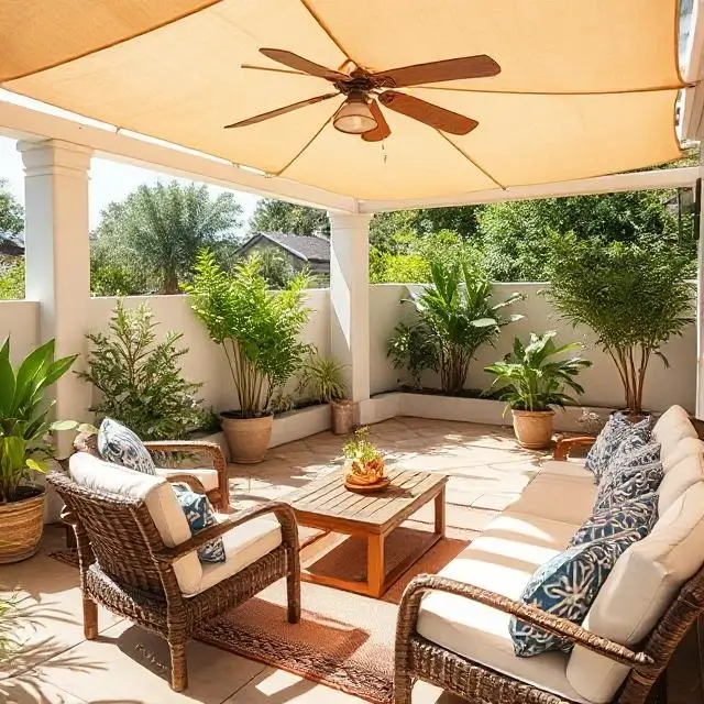 A sun-drenched relaxation lounge with comfortable seating.